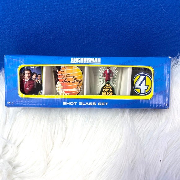 |•ANCHORMAN SHOT GLASS SET•| The Legend of Ron Burgundy Will Ferrell - Picture 1 of 4